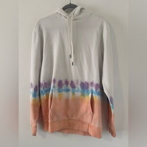 FEAT super soft cozy fleece coral reef BlanketBlend Hoodie tie dye Size Large